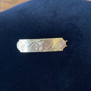 Floral Gold Tie Clip